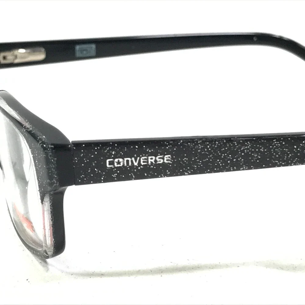 Converse Kids Eyeglasses Frames A215 BLACK Rectangular Glitter Sparkle 48-15-135